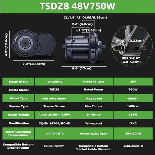 750W Mid-Drive Ebike Conversion Kit E5064