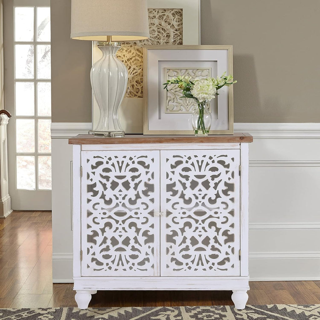 Blue Teal Storage Cabinet with 2 Doors G58885