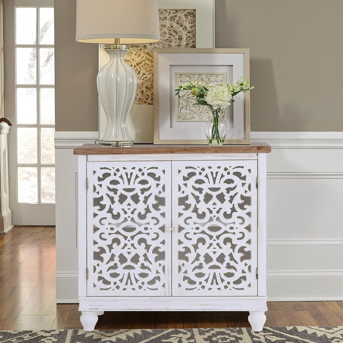 Blue Teal Storage Cabinet with 2 Doors G58885