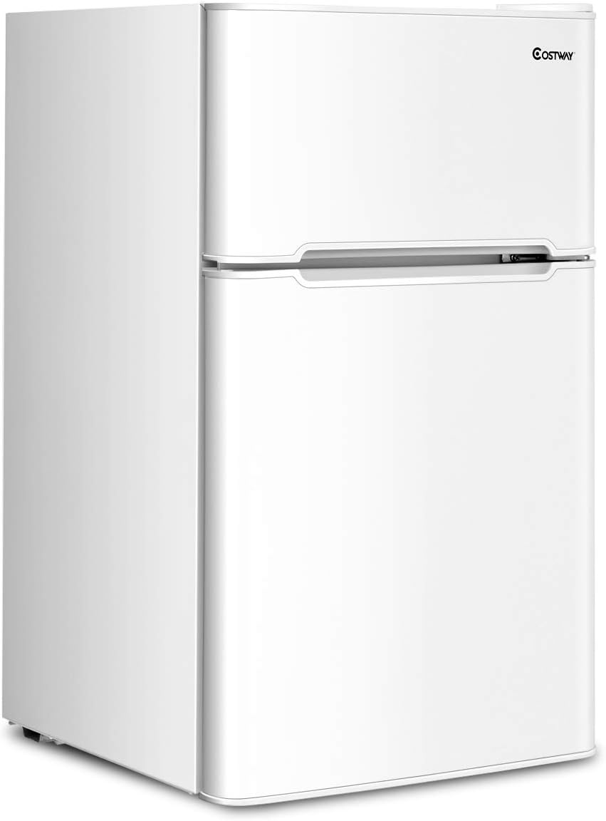Compact Refrigerator, 3.2 cu ft, 2-Door Mini Fridge with Reversible Door, Grey J7364