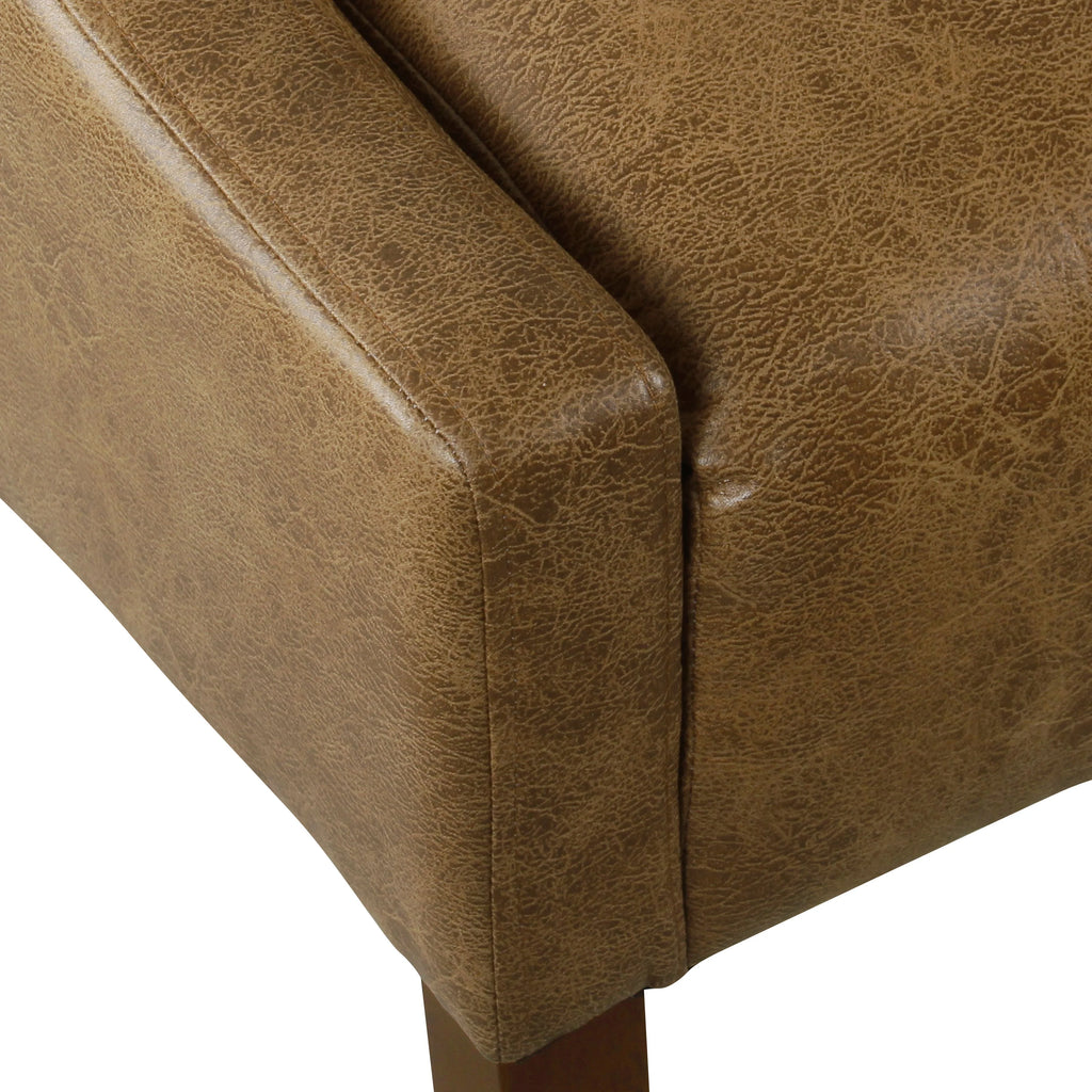 Distressed Brown Faux Leather Accent Chair Y6333