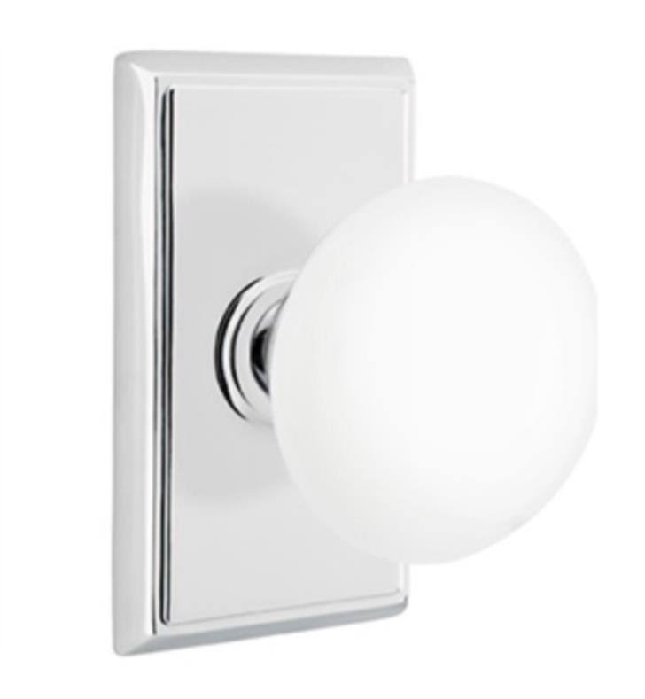 Satin Nickel Privacy Knob with Rectangular Rose U325602