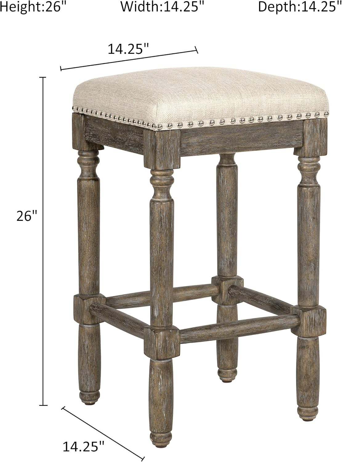 Taupe Barstool 26 Inch Seat Height Set of 1 C3421