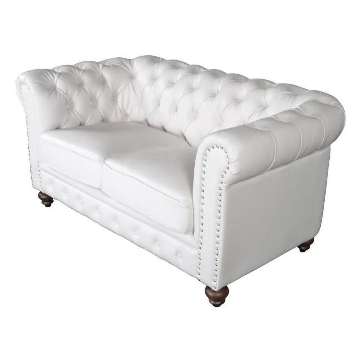 White Loveseat Sofa V88372
