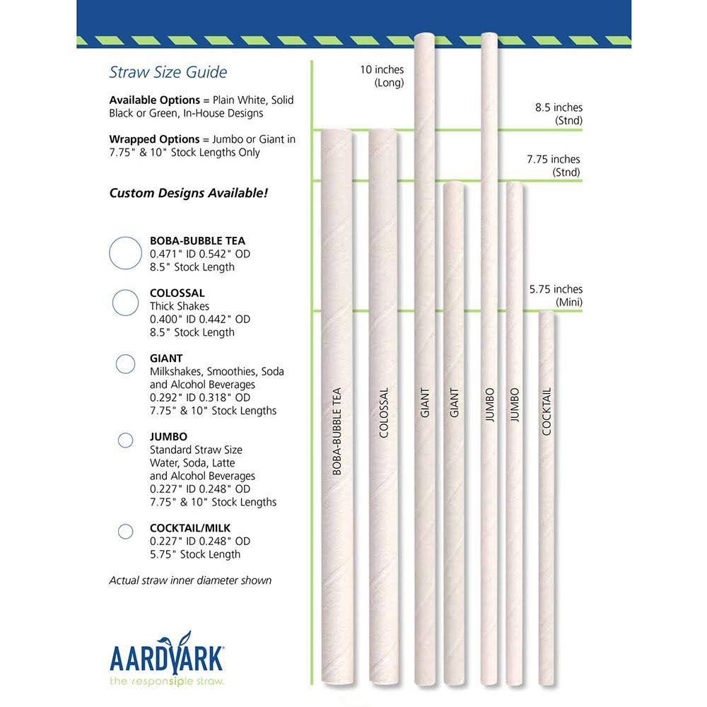 Giant White Wrapped Paper Straw - 2200/Case Y257787