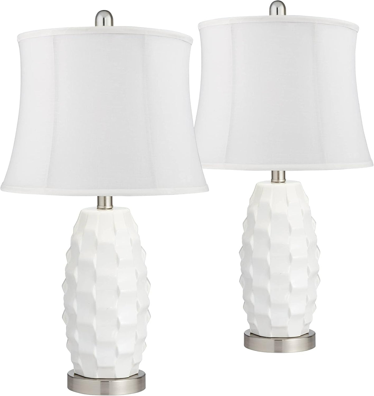White Ceramic Table Lamps Set of 2 Y741