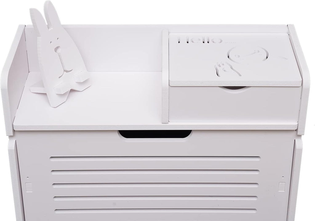 White 2 Tier Narrow Shoe Cabinet P786