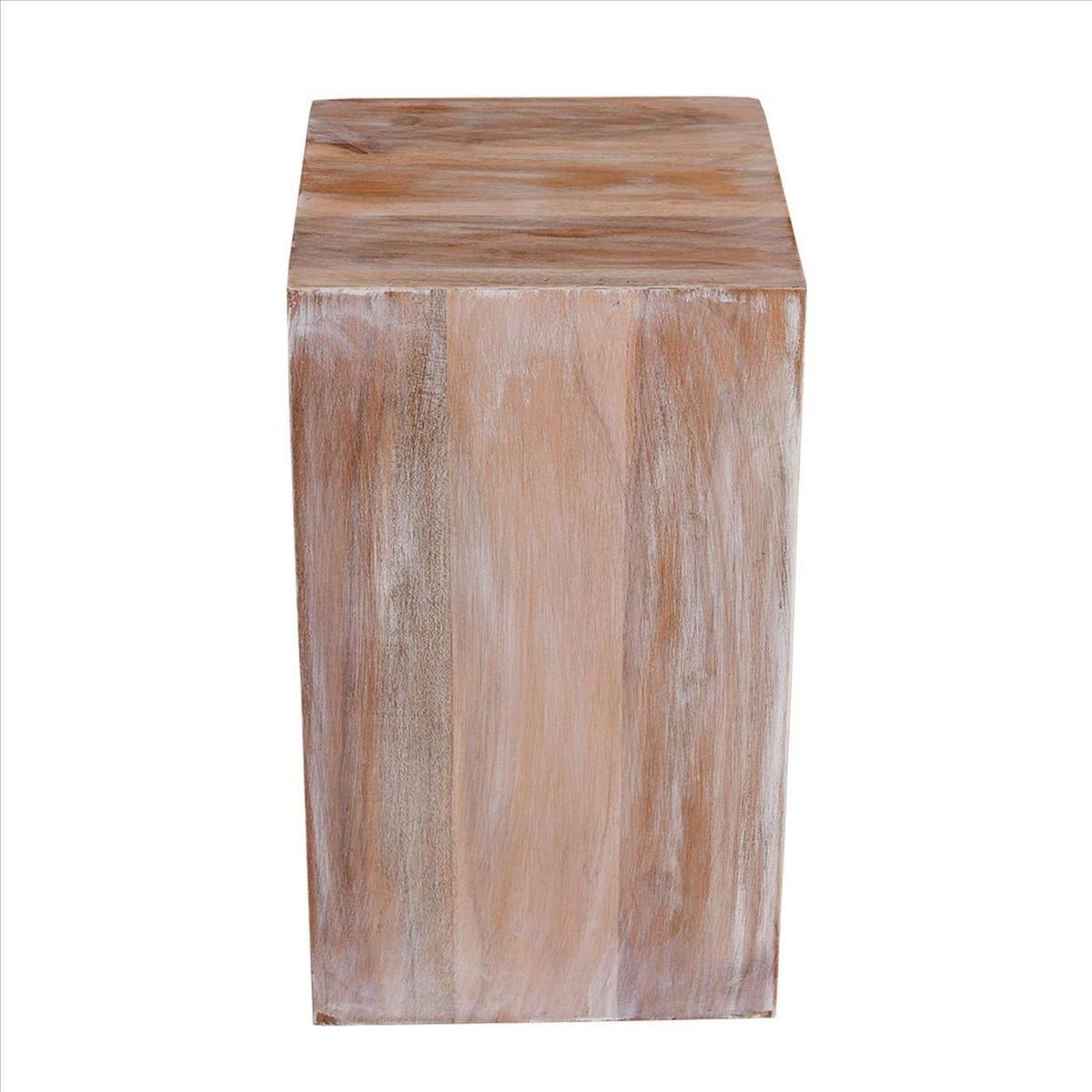 White Square Wooden End Table U889