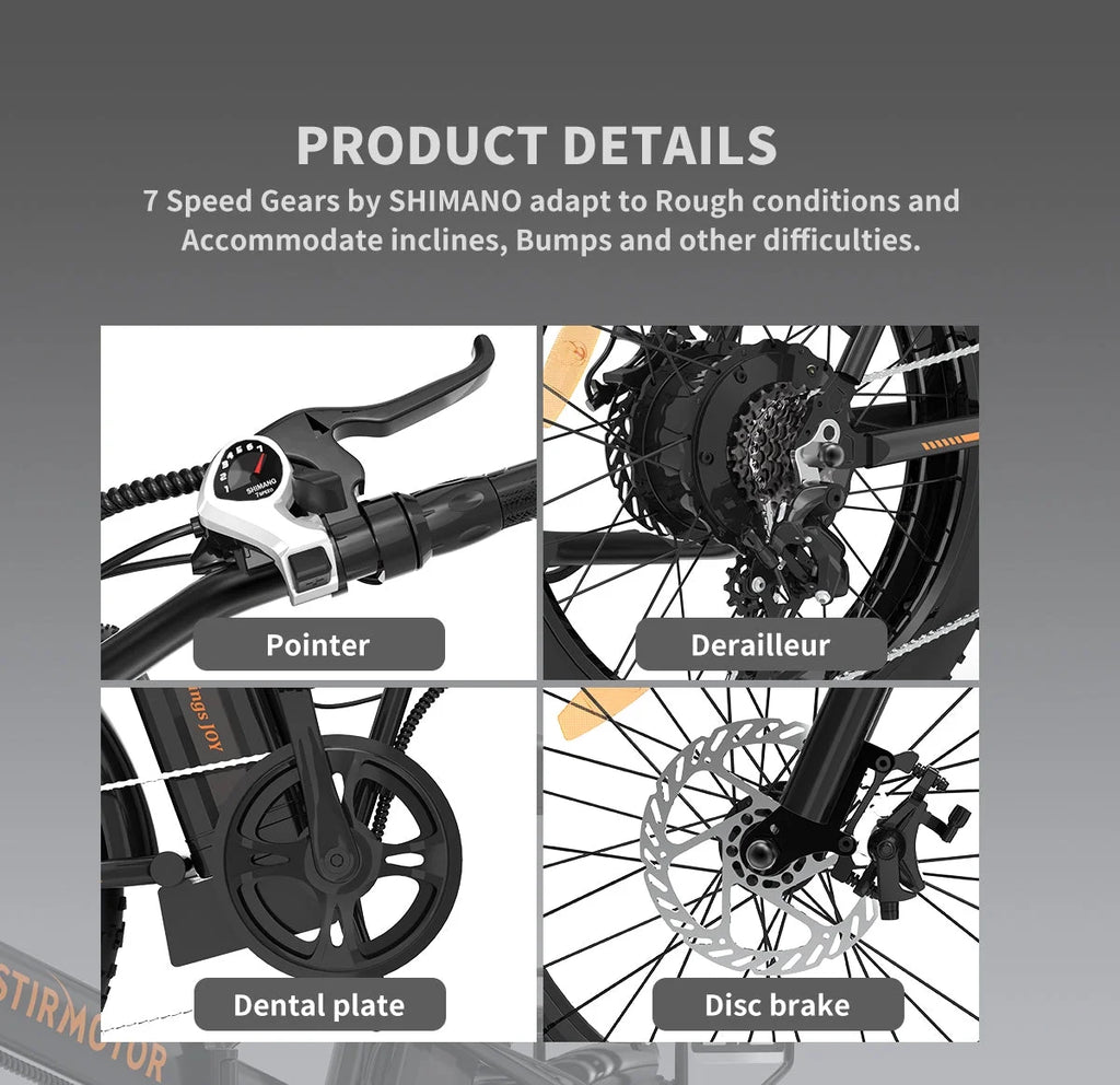 Folding Electric Bike 500W Motor 20" Fat Tire 36V/13Ah Li-Battery O1436