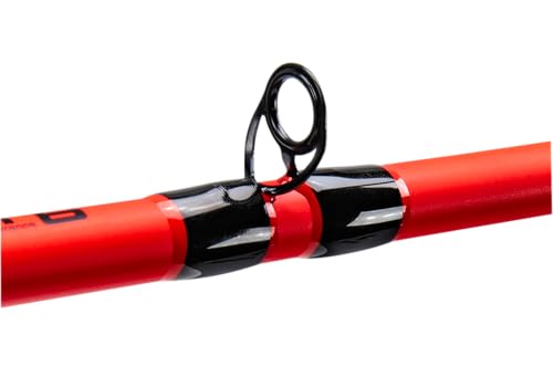 Fluorescent Red Baitcast Reel and Fishing Rod Combo D462