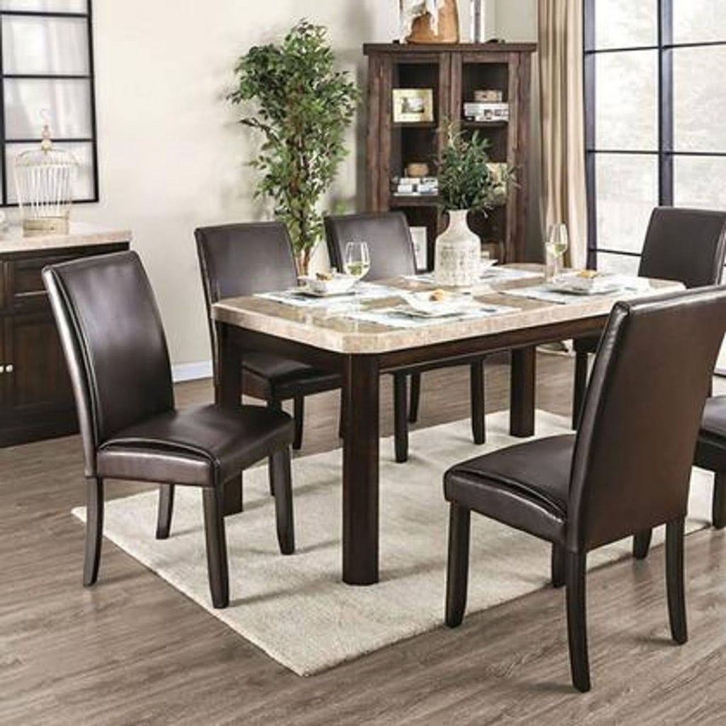 White Dark Walnut Dining Table H5080