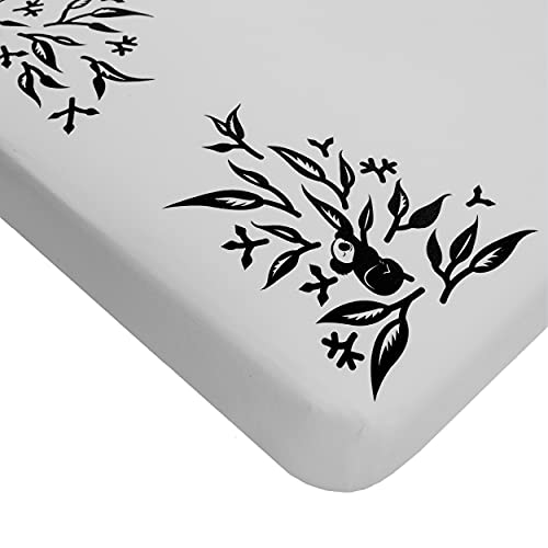100% Cotton Fitted Sheets, Pebble Grey and White, Crib, 2 Count Y77961