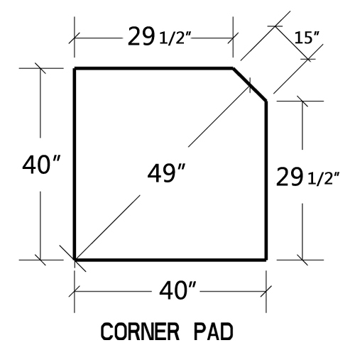 40'' x 40'' Corner Hearth Pad X529