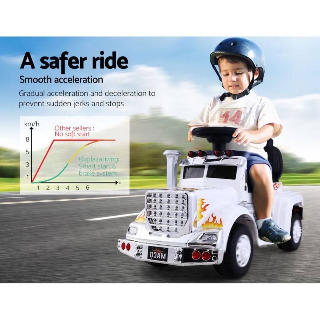 White Ride On Battery Toy Car C498