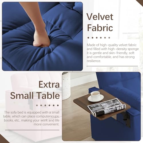 Beige Velvet 3 in 1 Sleeper Sofa Bed B841579