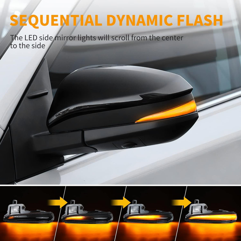 Amber LED Side Mirror Turn Signal Light Indicator Strip Smoked Lens Q4668