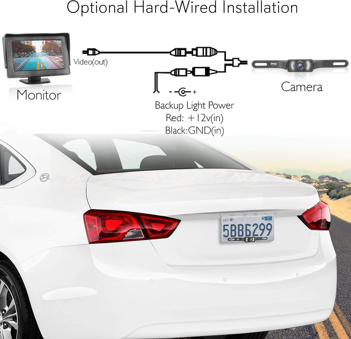 Waterproof Wireless Rear View Camera with 4.3” Color LCD Display E9807