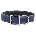 Navy Blue Italian Leather Dog Collar E705813