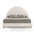Queen Boucle Arched Headboard Platform Bed T678
