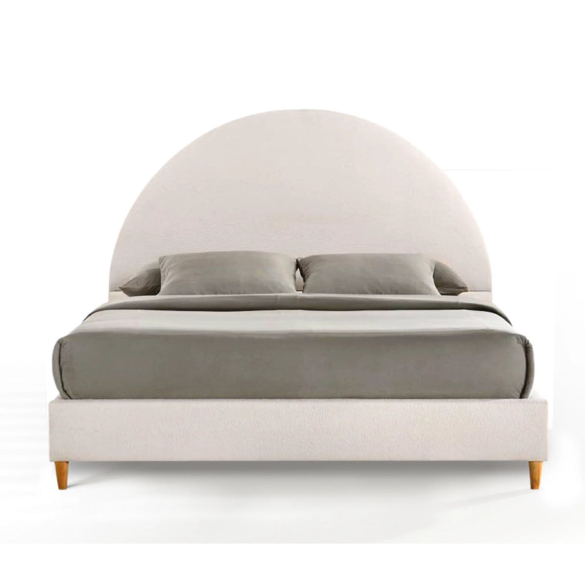 Queen Boucle Arched Headboard Platform Bed T678
