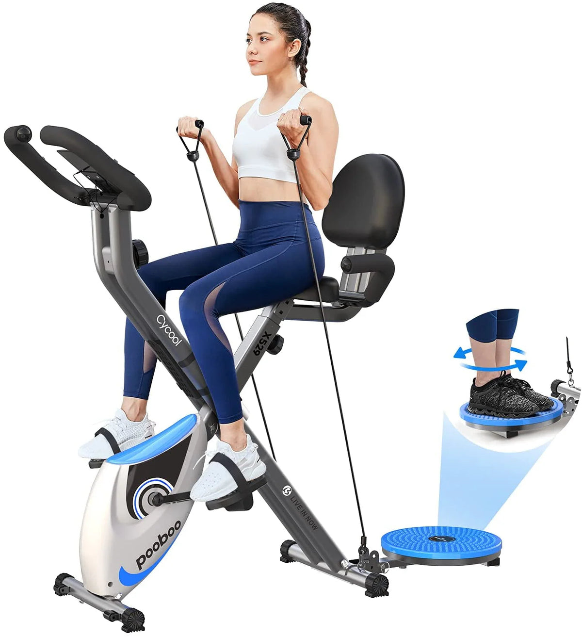 4-in-1 Folding Magnetic Exercise Bike T5736
