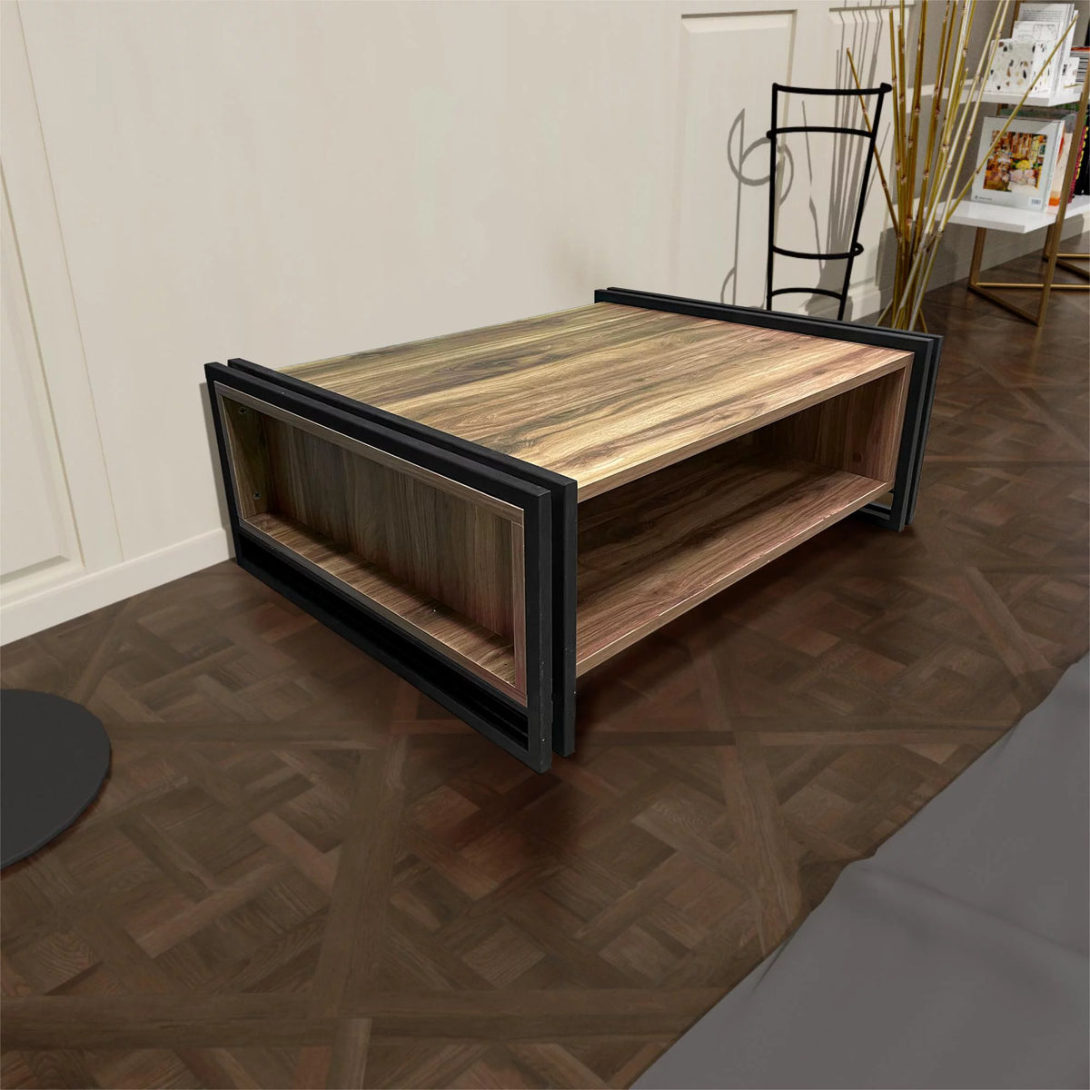 Mid-Century Modern Wood Coffee Table with Storage R378443