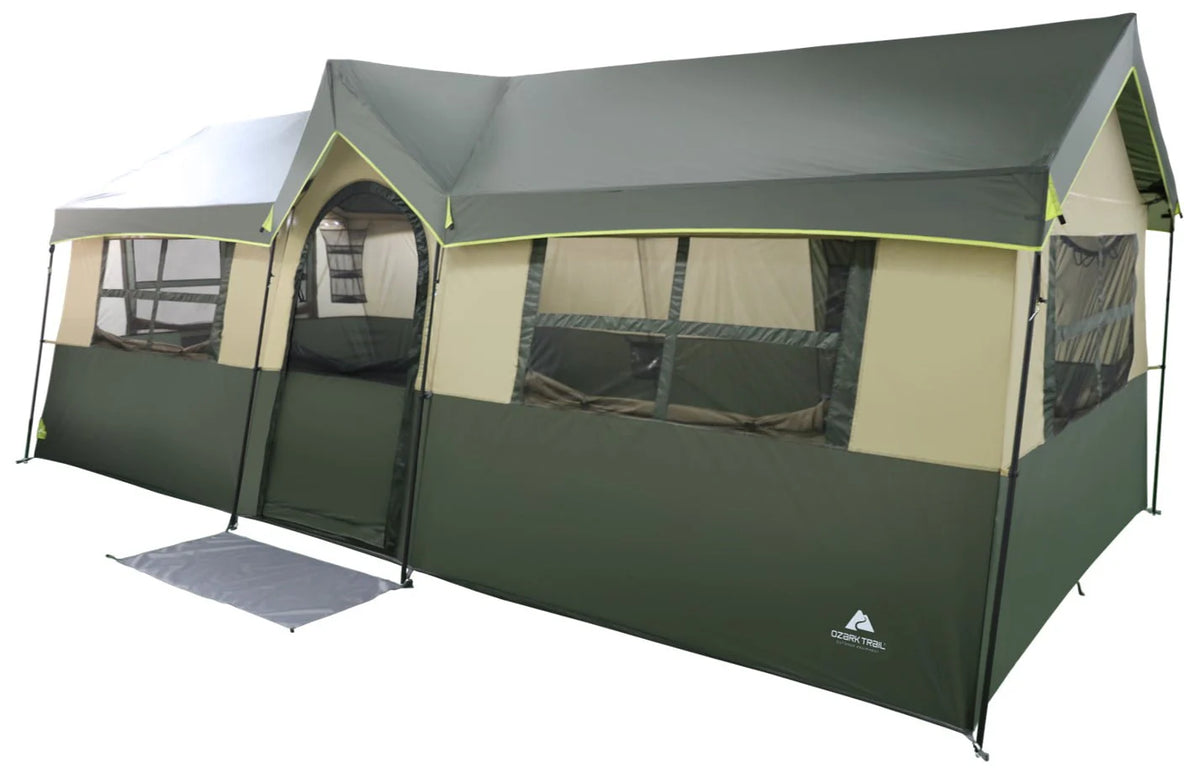 12 Person 3-Room Cabin Tent, Green R44492