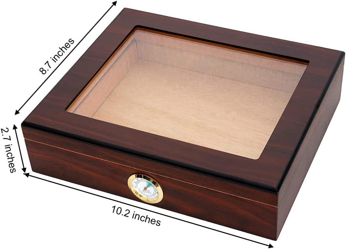 Walnut Spanish Cedar Box with Hygrometer and Humidifier, Pack of 2 T94247