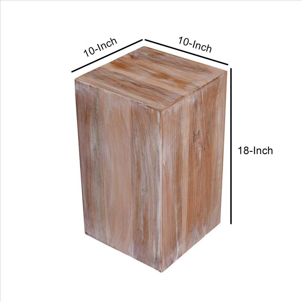 White Square Wooden End Table U889