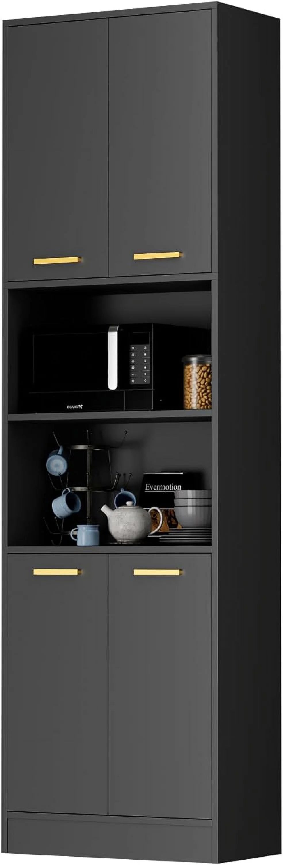 Black Wood Pantry Cabinets B283