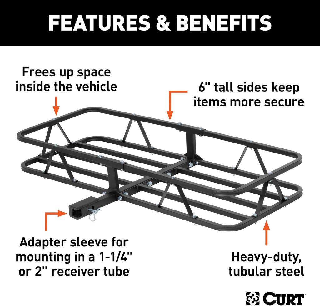 Black Steel Basket Hitch Cargo Carrier U23476