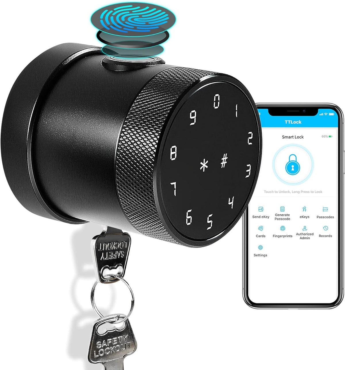 Smart Lock Fingerprint Electronic Door Lock with Bluetooth App Control Q6491