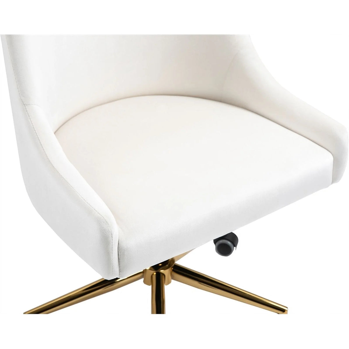 Cream Velvet Swivel Adjustable Office Chair R456852