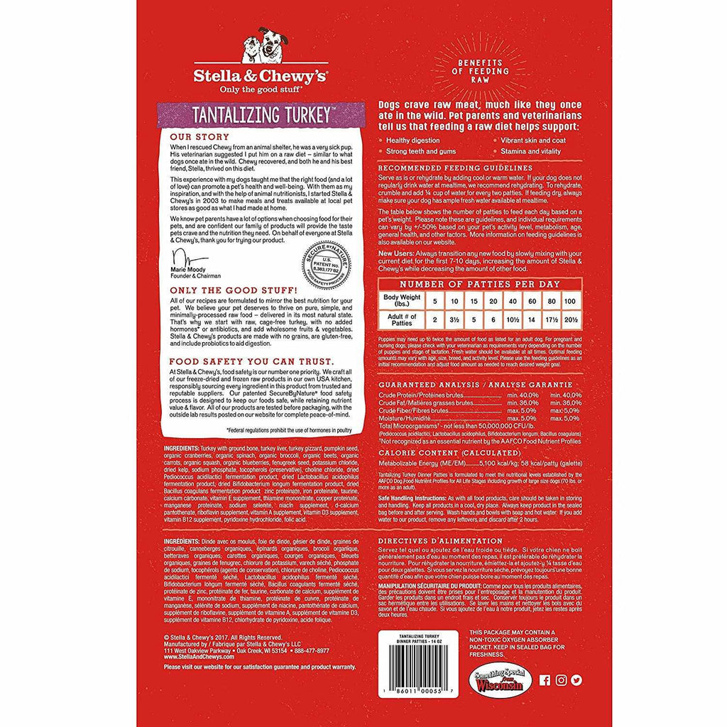 Freeze Dried Turkey Dinner Patties Dog Food E75403