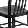 18 Inch Black Galvanized Steel Indoor/Outdoor Dining Chair S215157