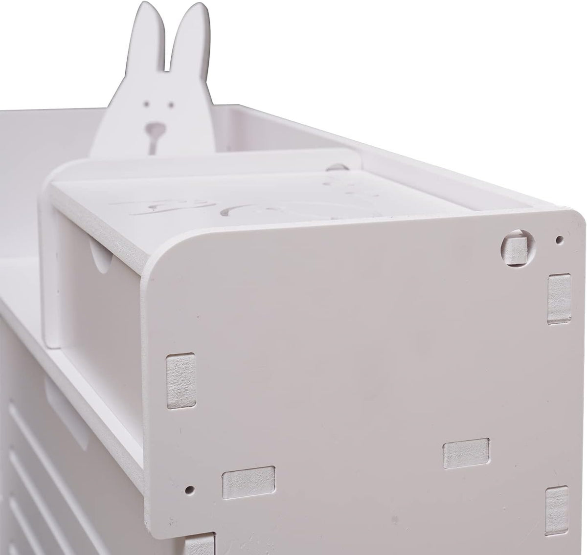 White 2 Tier Narrow Shoe Cabinet P786
