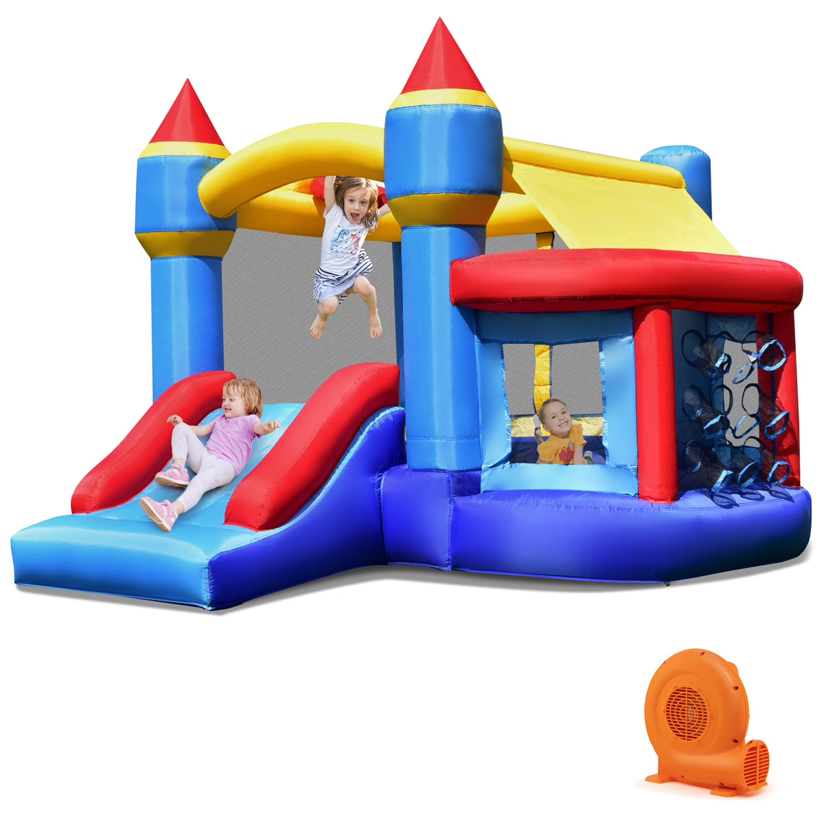 Inflatable Bounce House Castle Slide Bouncer with Basketball Hoop K201