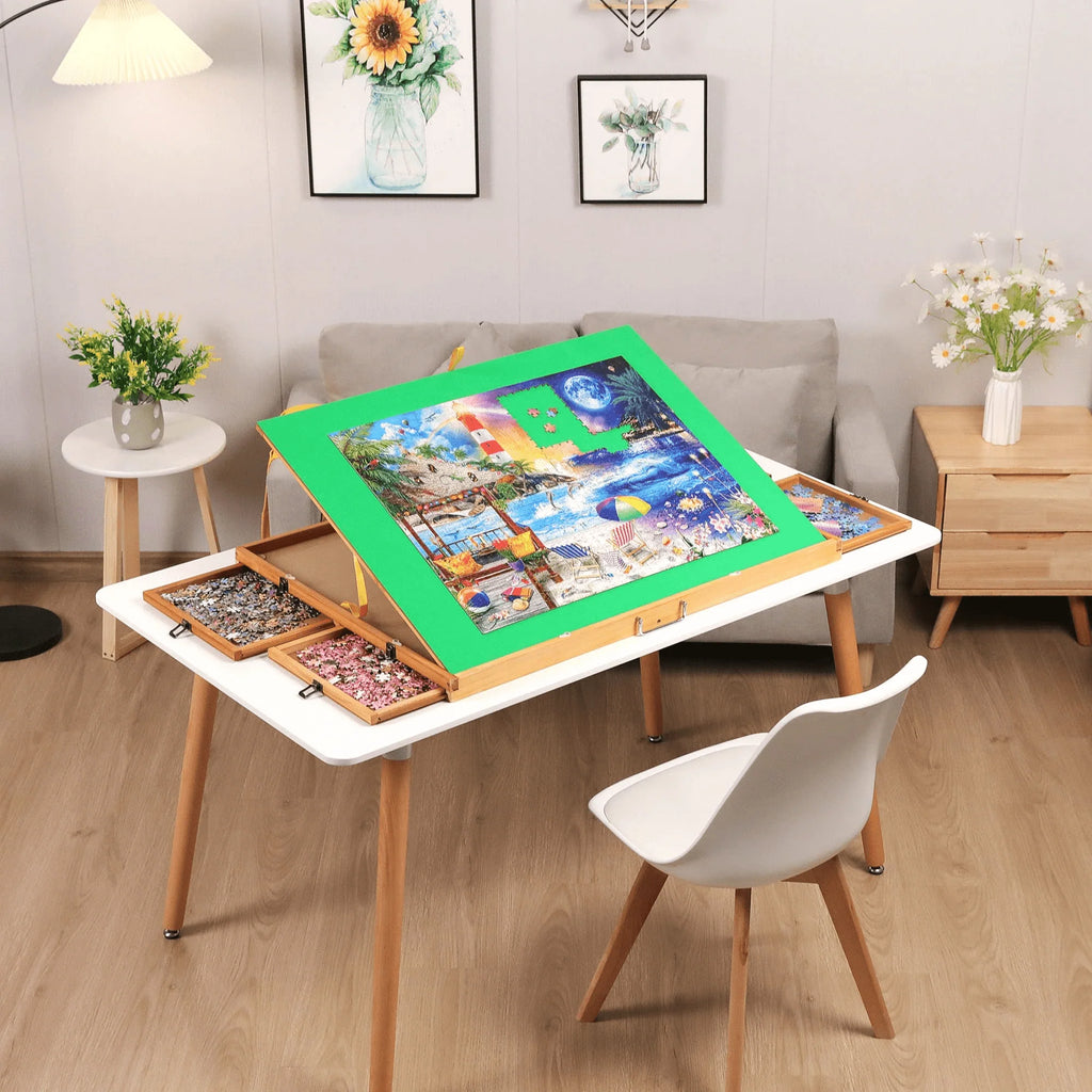 1500pcs Portable Jigsaw Puzzle Table with 4 Drawers X51865