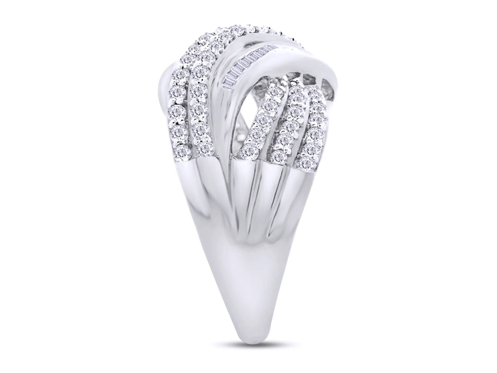 14K Gold Over Sterling Silver Multi-Row Engagement Ring R69772