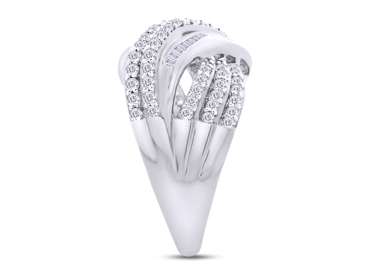 14K Gold Over Sterling Silver Multi-Row Engagement Ring R69772