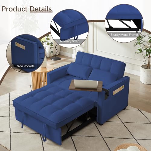 Beige Velvet 3 in 1 Sleeper Sofa Bed B841579