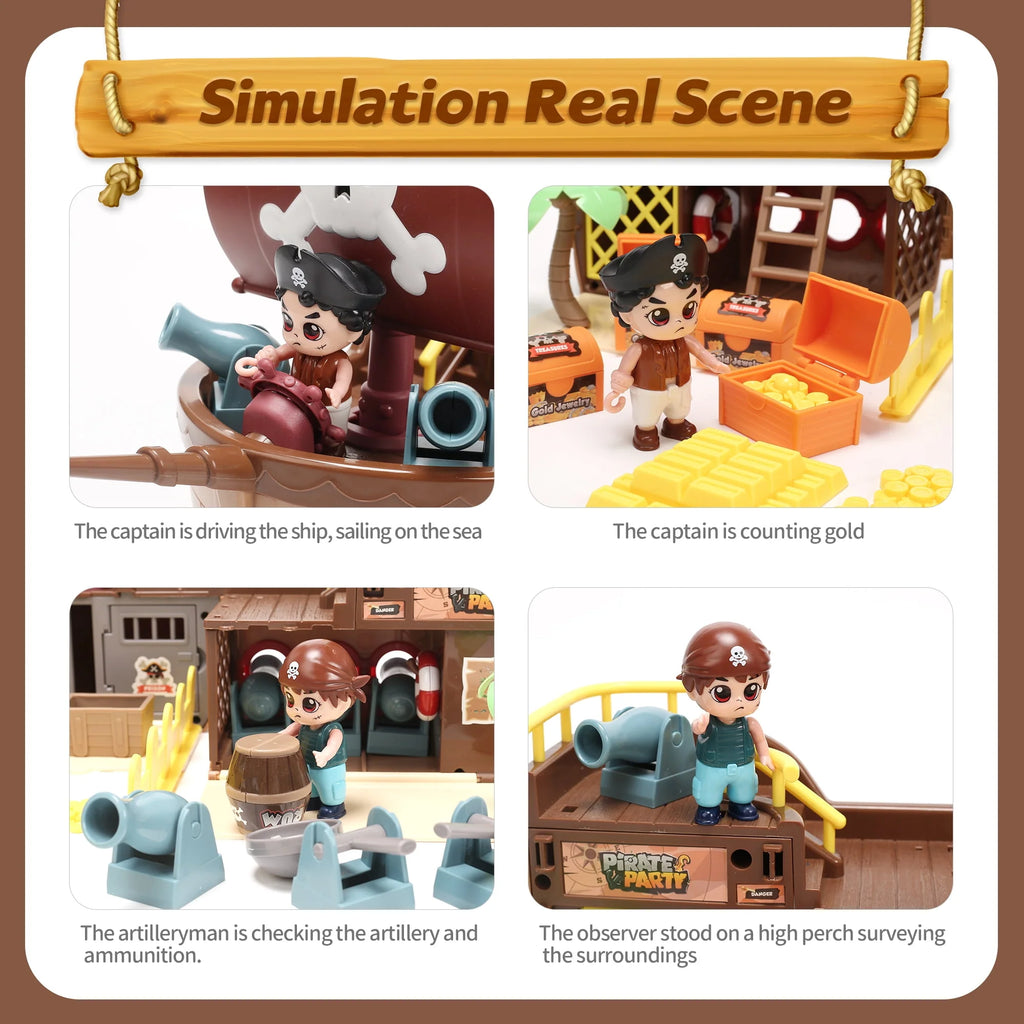 Brown Pirate Boat Toys Q643768