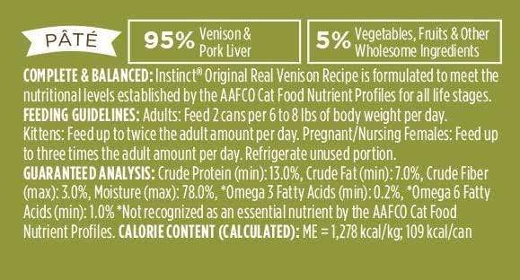 Grain-Free Venison Canned Cat Food 3 oz Case 24 D740622