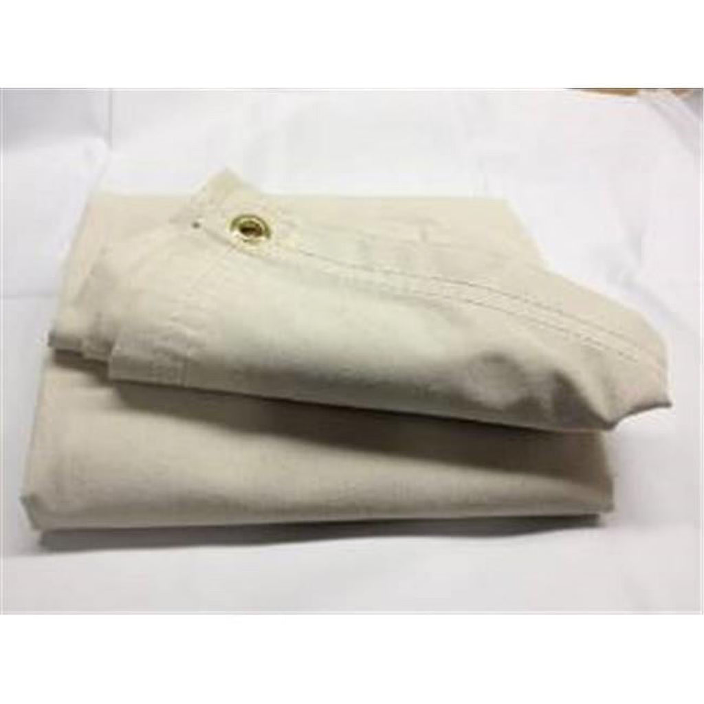 White 8 x 10 ft Canvas Tarp Cloth R3419