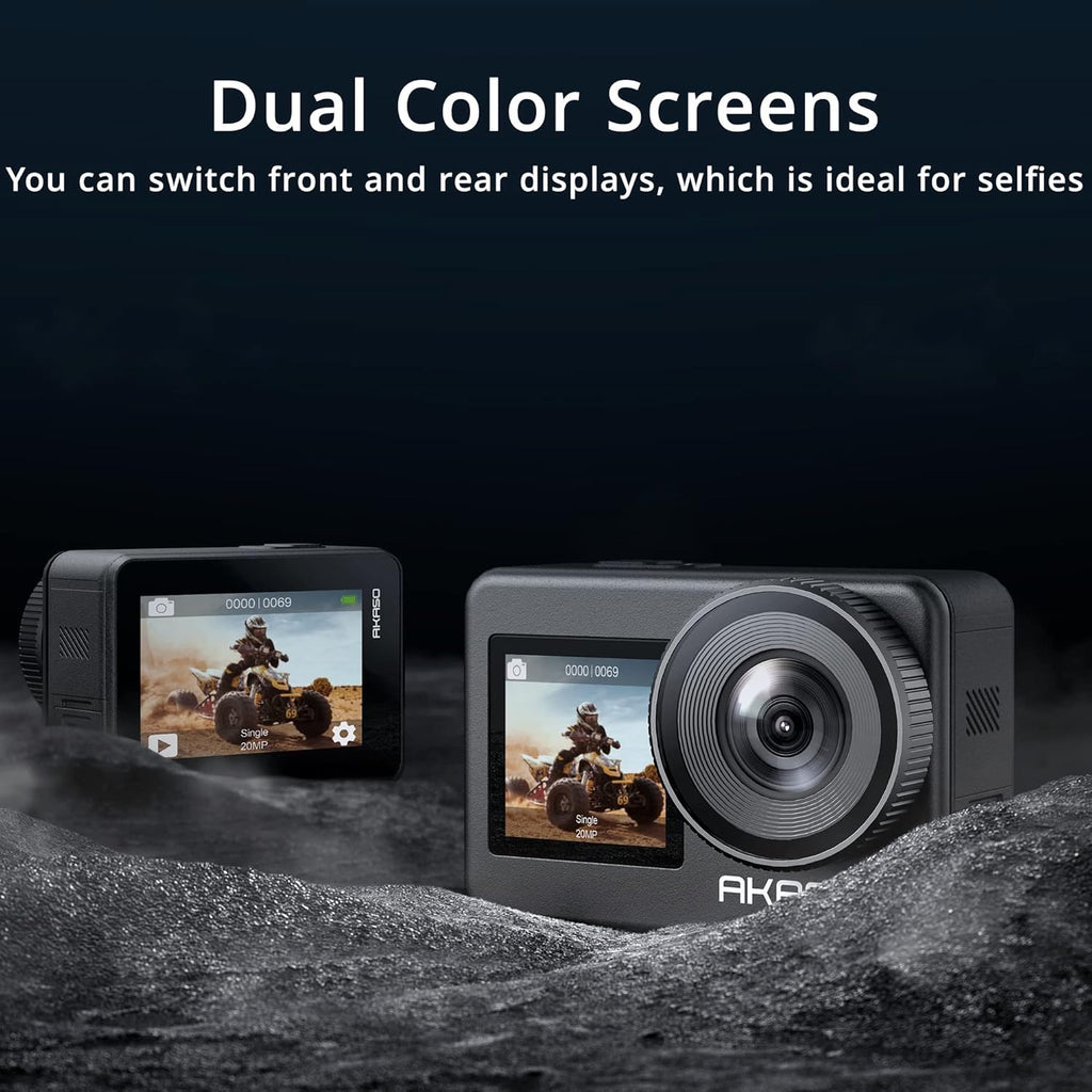 4K30FPS 20MP WiFi Action Camera with Touch Screen IPX8 33FT Waterproof EIS 2.0 Zoom External Mic Voice Control 2X 1350mAh Batteries C567