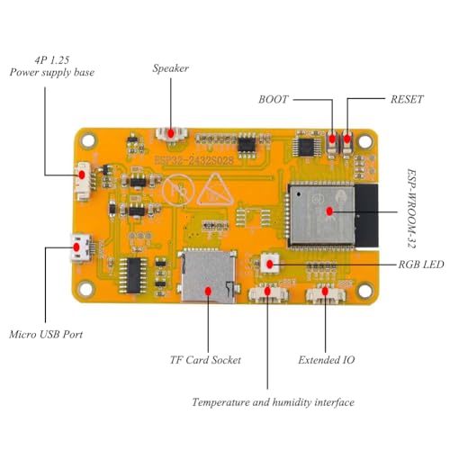 2 Pack 2.8 inch 240X320 TFT Resistive Touchscreen WiFi+BLE Dual Core ESP32 Development Board Z836