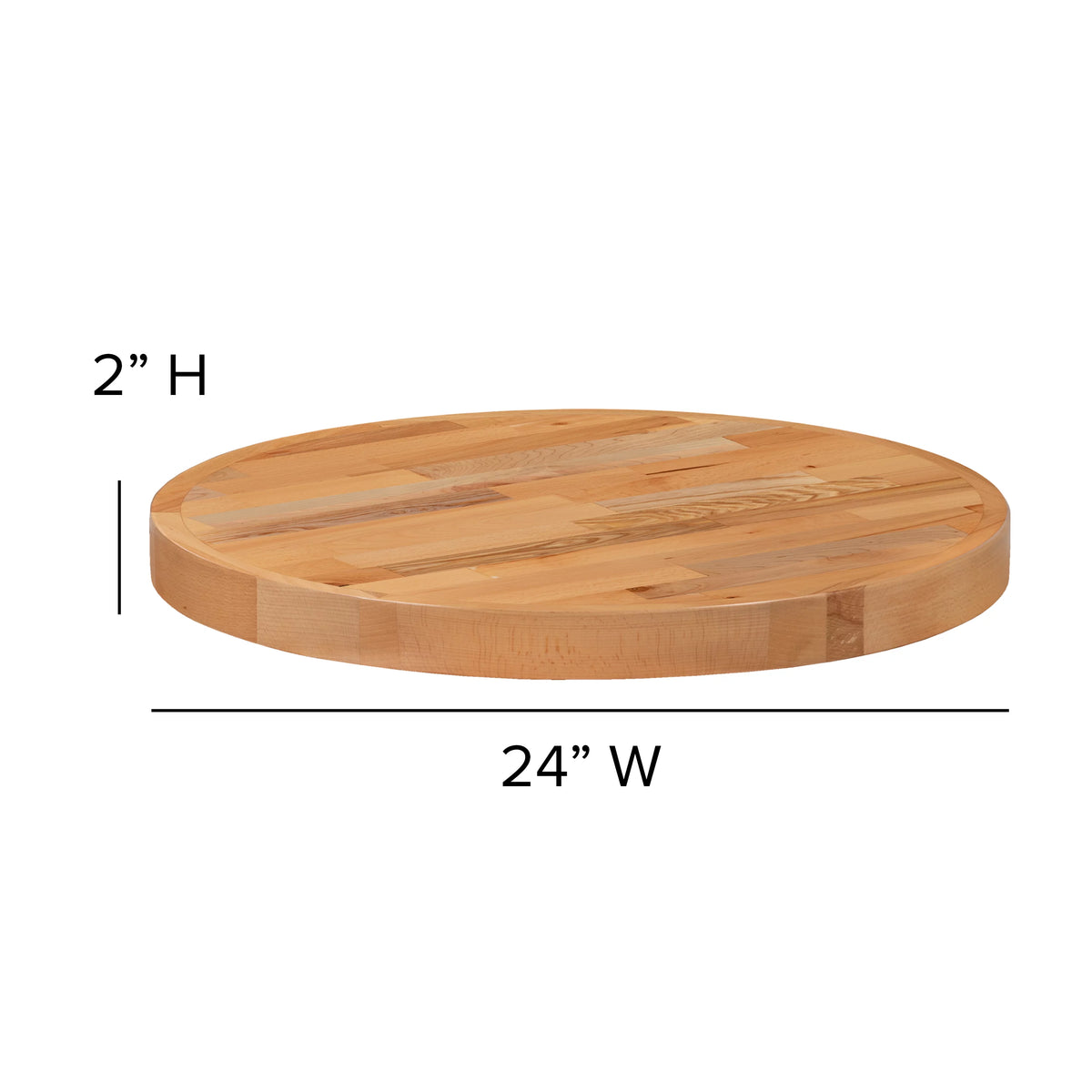24" Round Butcher Block Style Table Top S9413