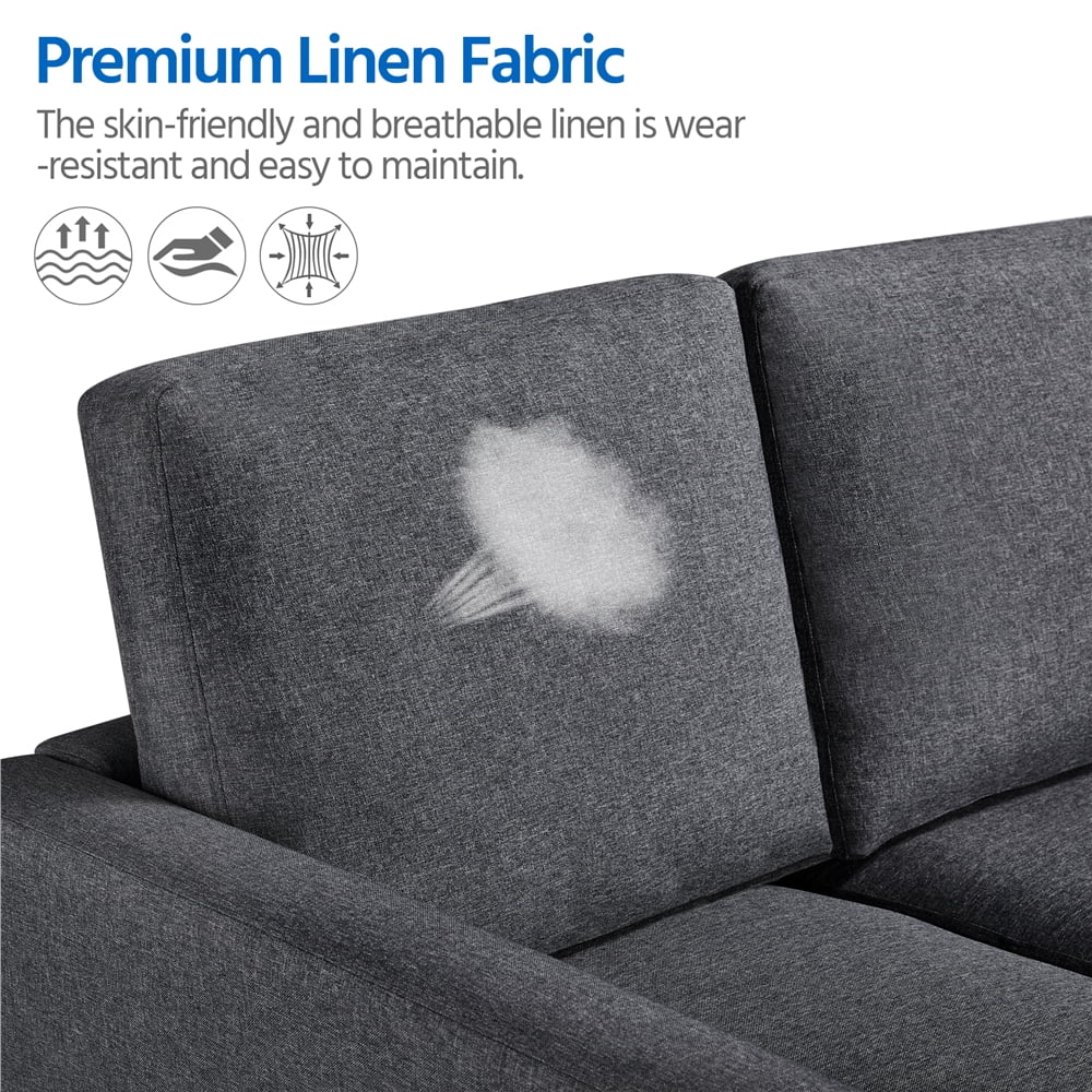 Gray Fabric 3-Seater Sofa M8404