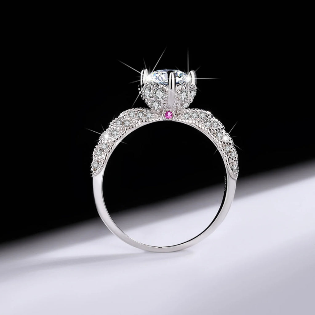 1ct VVS1 Moissanite Engagement Ring S925 Sterling Silver D672606