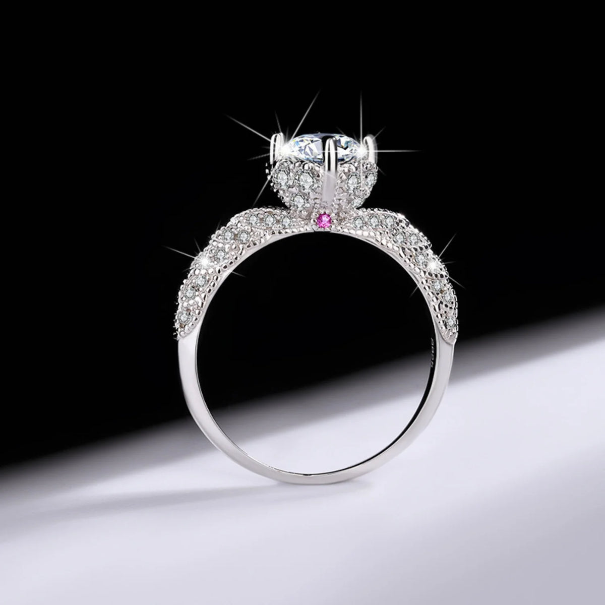 1ct VVS1 Moissanite Engagement Ring S925 Sterling Silver D672606